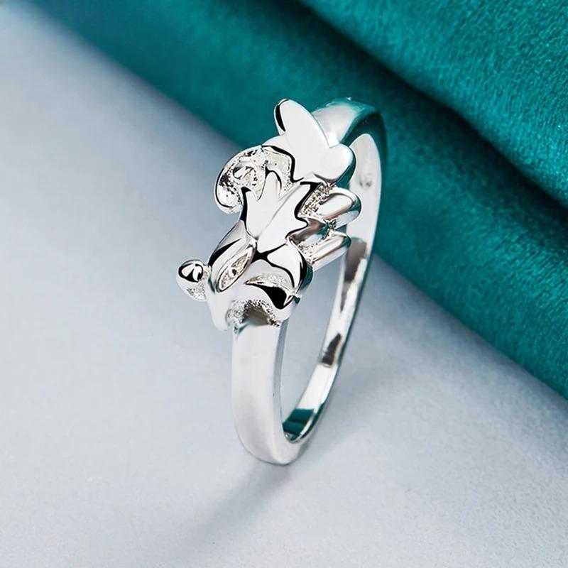 Sterling Silver Chicken Ring for Women Man Wedding Engagement Party Fashion Charm Jewelry