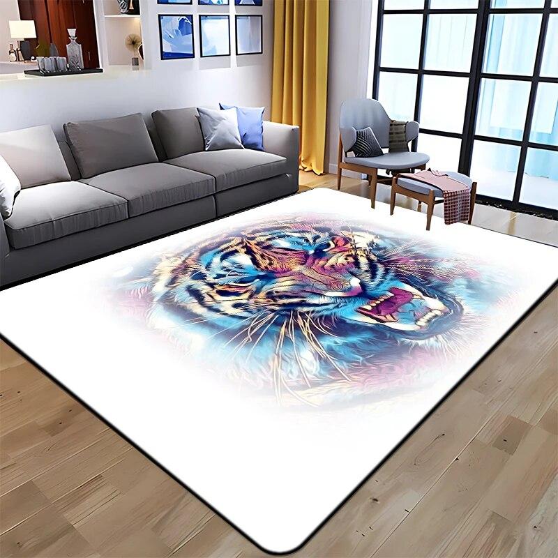 3D Printing Tiger Beauty Printed Carpet for Living Room Non-Slip Area Rug Bedroom Modern Home Decoration Yoga Mat Dropshipping