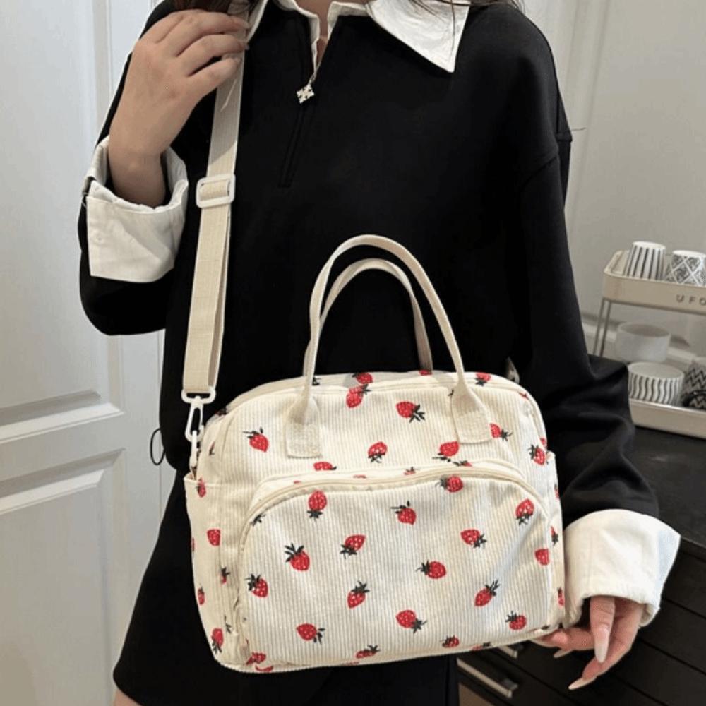 Large Capacity Strawberry Crossbody Bag Waterproof Lady's Crossbody Bag for Commuting