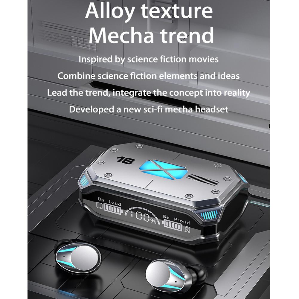 YurKem TWS Беспроводные наушники Bluetooth 5.2 Наушники с сенсорным управлением Шумоподавление Стерео водонепроницаемые TWS-гарнитуры Наушники с микрофоном