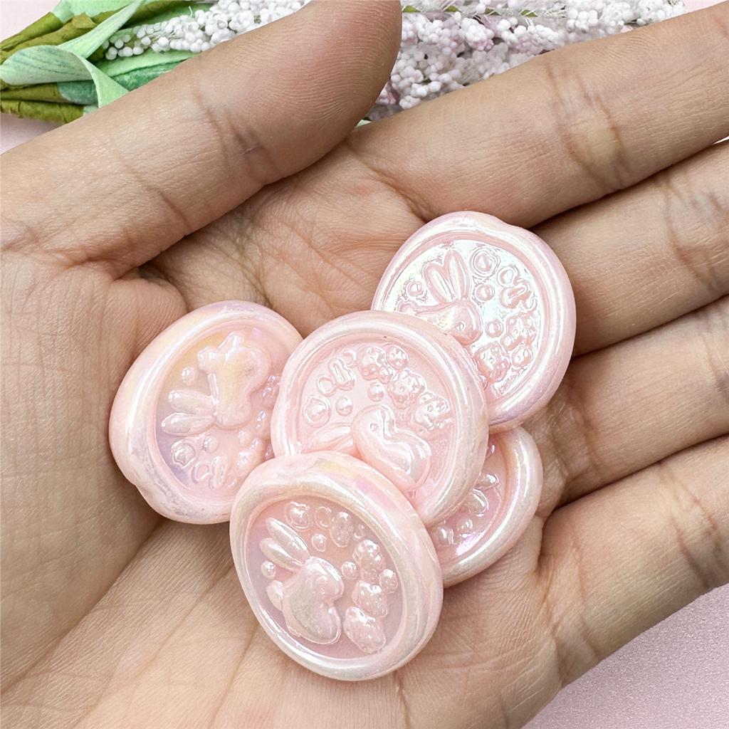 Hanmade 5Pcs 24*25mm Rabbit Geometry DIY Beads For Necklace Earrings Making Craft Acrylic Charms Jewelry Making Handmade Material Beading Accessory