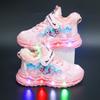 Girls' shoes with lights2026Spring and Autumn New Mesh Breathable Children's Sports Shoes Princess Baby Running Shoes