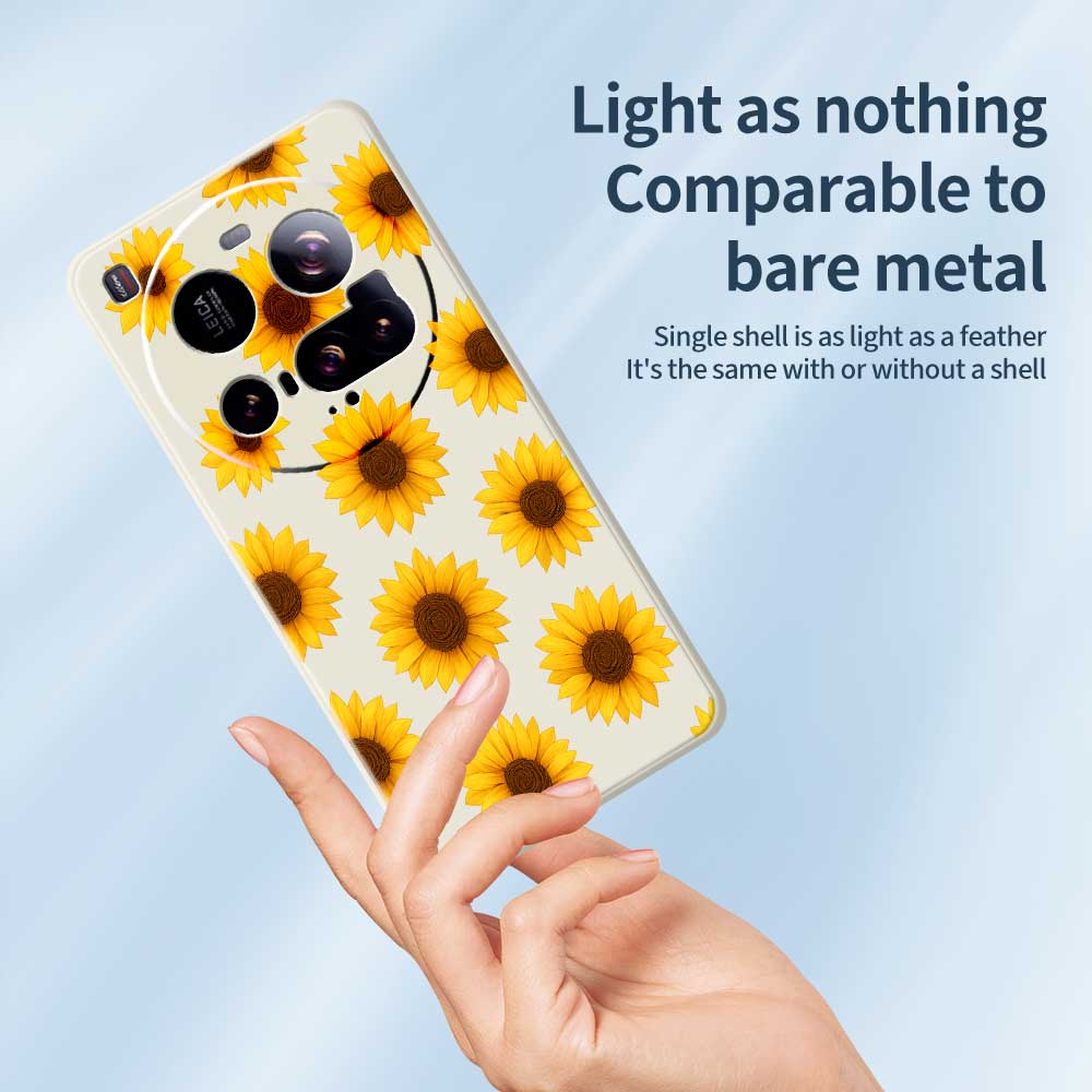 For Xiaomi 15 Ultra Case Sunflowers Pattern Printing Straight Edge TPU Phone Back Cover