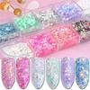1 Box Holographic Flakes Nail Glitter Iridescent Shiny DIY Butterfly Laser Star Love Heart Sequins for Acrylic Nails Decorations