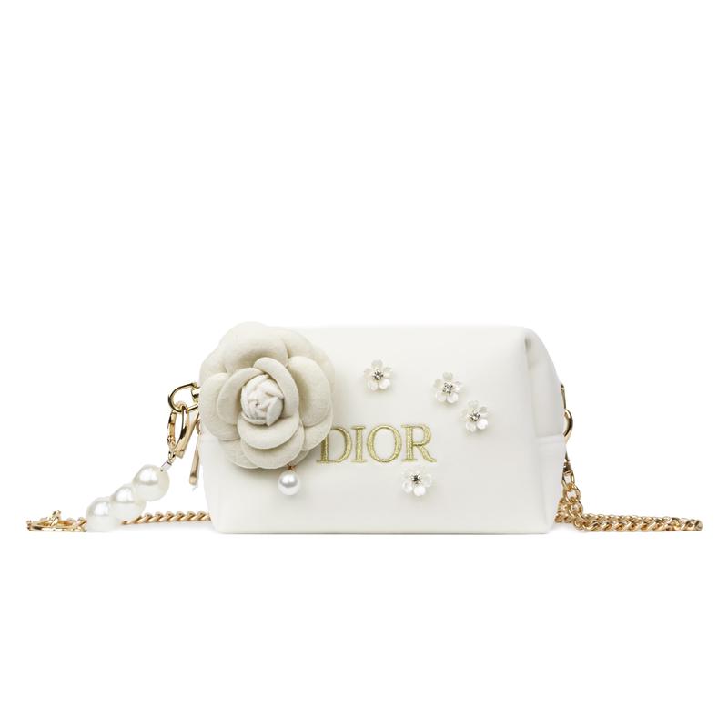 Dior [Индивидуальная косметичка] Shiroi Koibito Fresh Street Allure Вельветовая Пылезащитная С крючком для переноски Высококлассная Сумка для хранения для девушек-красавиц Платина