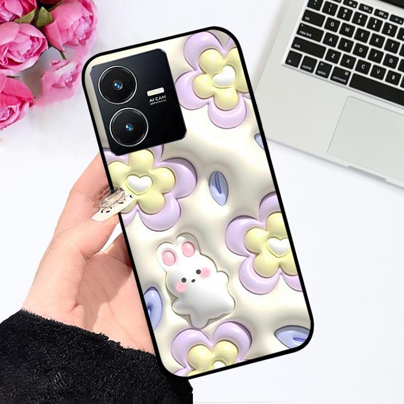 Для Vivo Y22 4G Чехол V2207 V2206 Y22s Цветная Печать Матовый ТПУ Силикон Мягкий Чехол для Телефона Для Vivo Y35 4G Ударопрочный Бампер Fundas