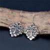 Vintage Norse Loki Earrings Stainless Steel Vikings Mask Odin Amulet Punk Jewelry for Women Men