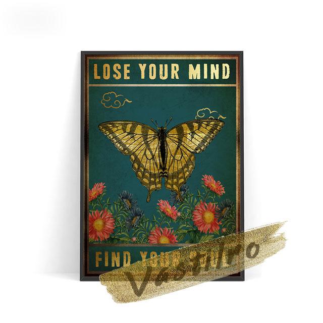 Насекомое Ретро Иллюстрированный Плакат Fly Bee Mosquito Стрекоза Мотылек Бабочка Художественная печать Картина Маслом