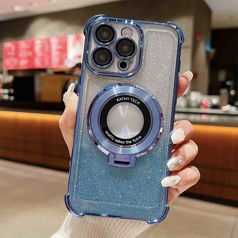 Magic7lite Роскошный чехол-держатель с блестками для Huawei Honor Magic 7 Magic7 Lite X9c Airbag Противоударный силиконовый чехол-подставка