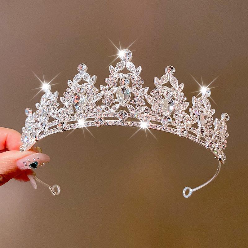 Детский головной убор в виде короны для маленькой принцессы, повязка на голову на день рождения для девочек, аксессуары для волос с кристаллами, подарок на день рождения