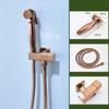 High Quality Modern Hotel Use Brass Wall-Mounted Vertical Spray Bathroom Bidet Sprayer Set Rose Gold Handheld Toilet Sprayer