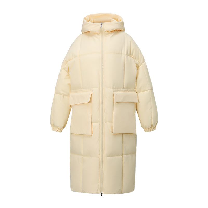 Новая хлопковая куртка для женщин удлиненная свободного кроя и толстая куртка-хлеб на зиму с капюшоном выше колена хлопковая куртка