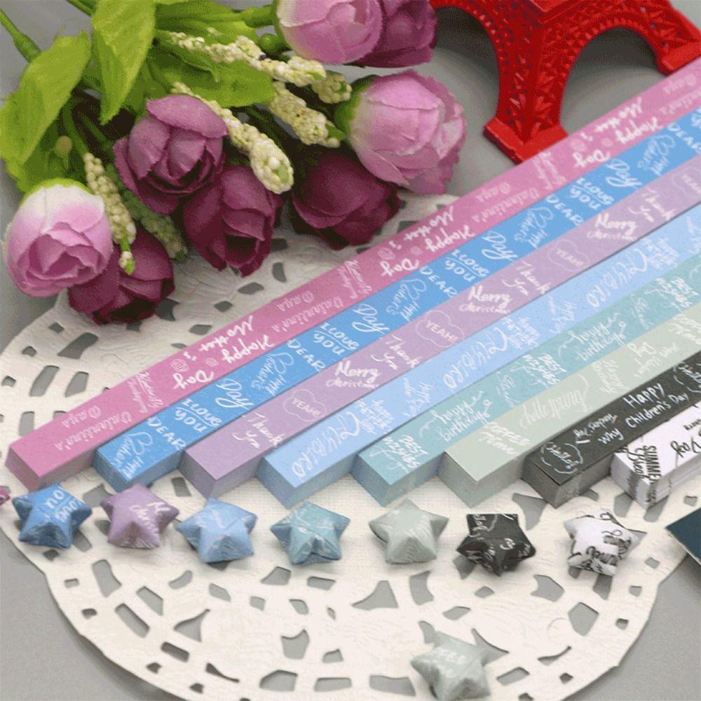 540 листов цветной бумаги для оригами со звездами, односторонняя, для оригами «Счастливая звезда», украшение для дома