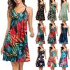 Женское модное пляжное платье без рукавов с цветочным принтом на подтяжках для отпуска