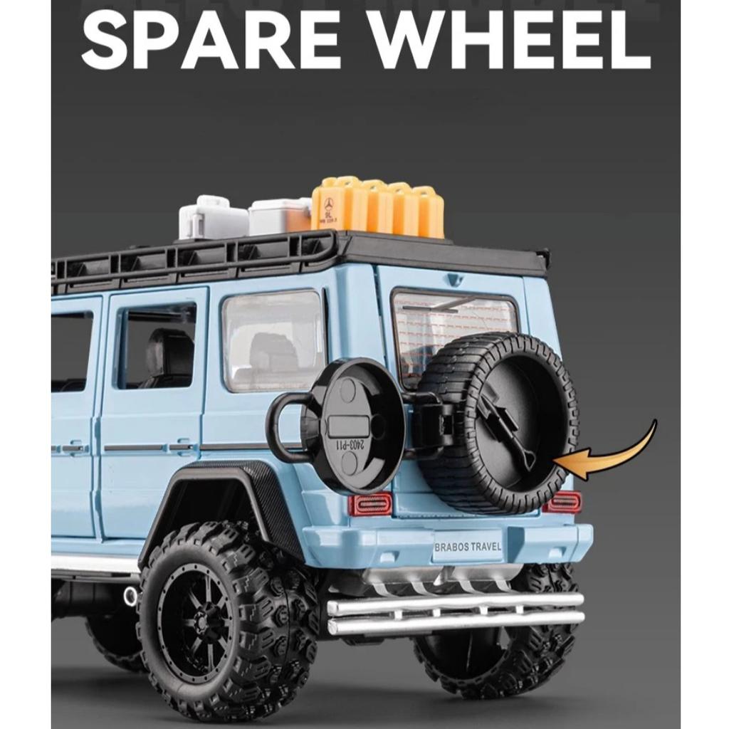 Масштаб 1/24 Mercedes-Benz G550 4X4 Модифицированная версия Внедорожник Литая модель автомобиля Звук Свет Инерционный автомобиль Украшения для ТВ-тумбы Подарок