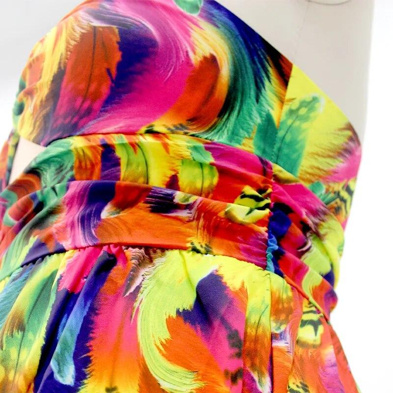 Off Shoulder Elegant Sling Plus Size Dress Women Sexy Printing Fashion Backless Beach Mixi Dress Female Party Fashion Hollow Out Vacation Vestidos