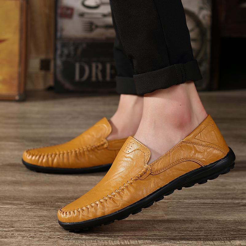 New Men's Spring and Autumn Business Casual Shoes, Leather Shoes, Loafers, Walking, Large Size, Work and Banquet Men's Shoes