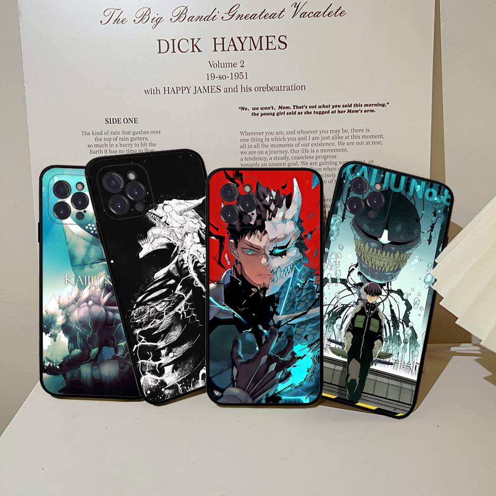 Япония Классические Комиксы K-Kaiju No8 Аниме Чехол для Телефона Для IPhone 16 Pro Max 15 17 Plus 14 13 12 Mini 11 Черный Чехол