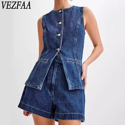 Женские модные повседневные летние весенние однотонные принтованные брюки без рукавов с круглым вырезом костюмы