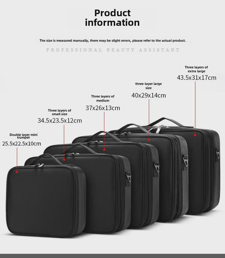 Вместительная многослойная косметичка-органайзер