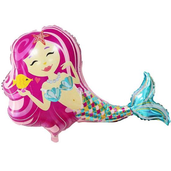 Mermaid Balloon Decorative Colorful Mermaid Aluminum Film Birthday Balloon Holiday Decor