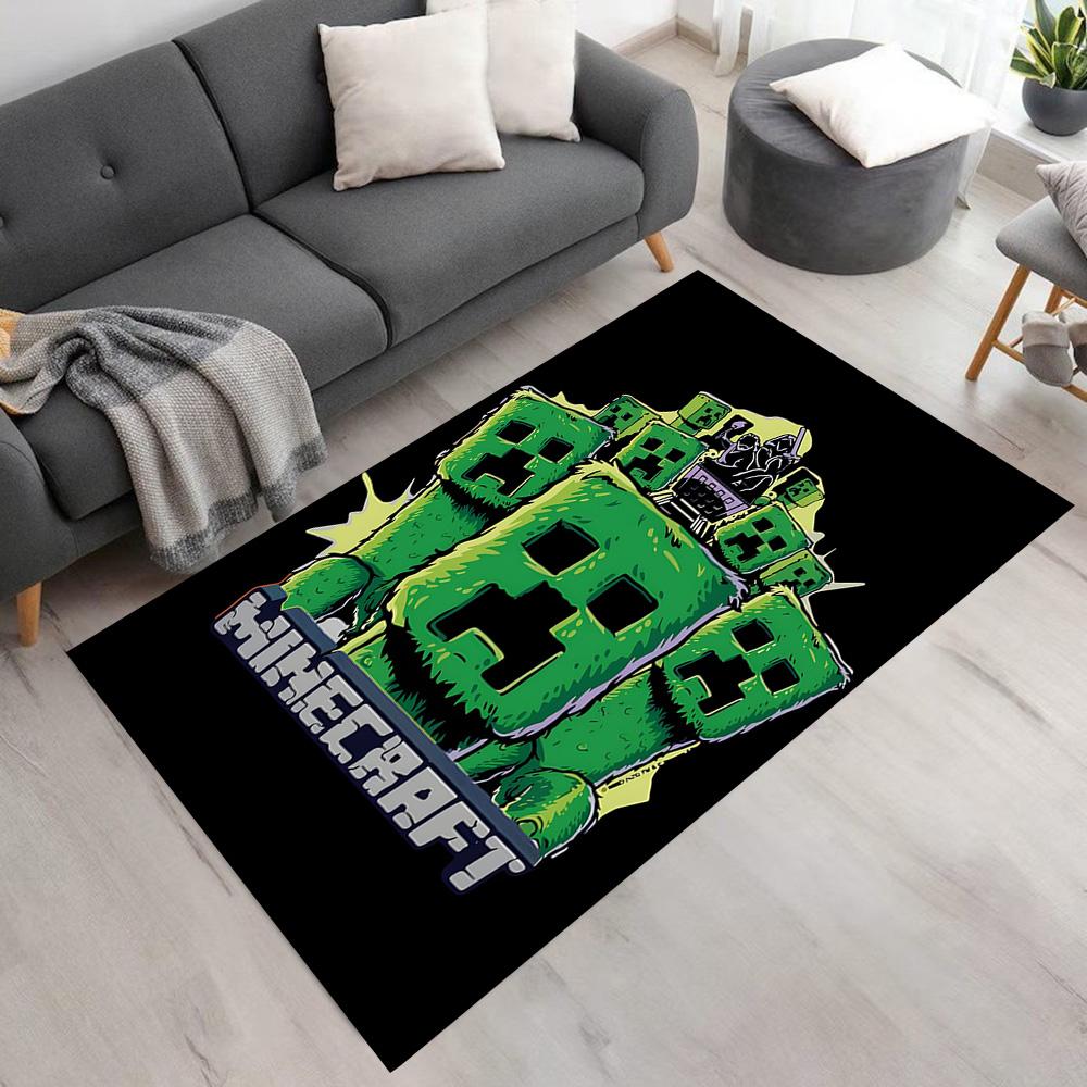 Minecraft Creeper Pixel Art Carpet Design for Decorate room Study room Playrooms Balcony Anti-slip Rug Decorate Offices Best for Christmas