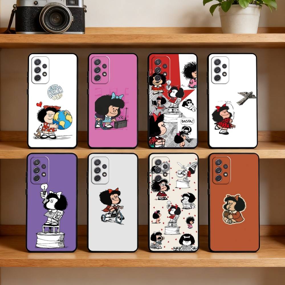 M-Mafalda World Peace Phone Case For Samsung Galaxy A73,21,22,32,71,53,52,51,80,5G Soft Black Cover