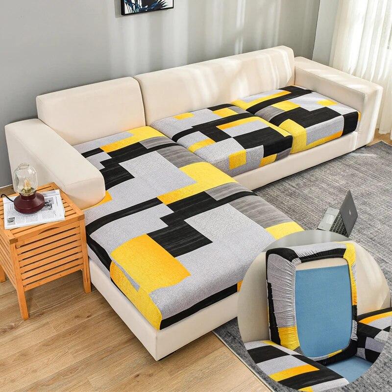Защитный чехол для мебели с геометрическим принтом, чехол для дивана с геометрическим принтом, чехол для углового дивана, эластичный эластичный чехол для дивана, защита для домашних животных