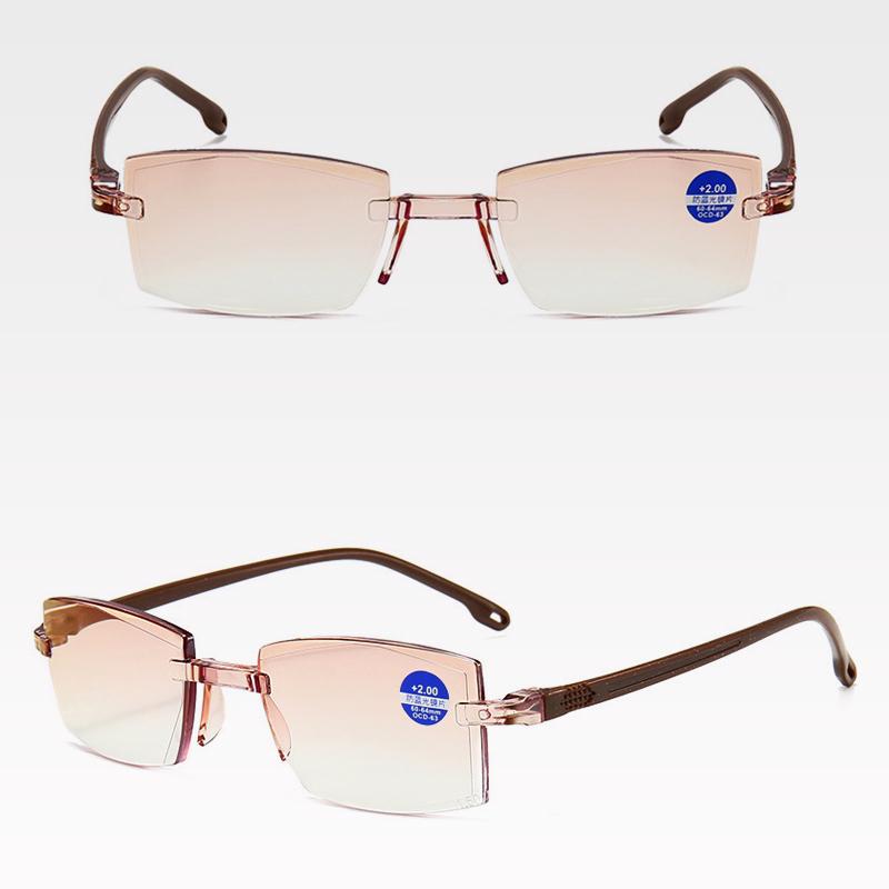 +1,0-+4,0 Мужские сверхлегкие очки для чтения без оправы с защитой от дальнего света, унисекс, антирадиационное стекло