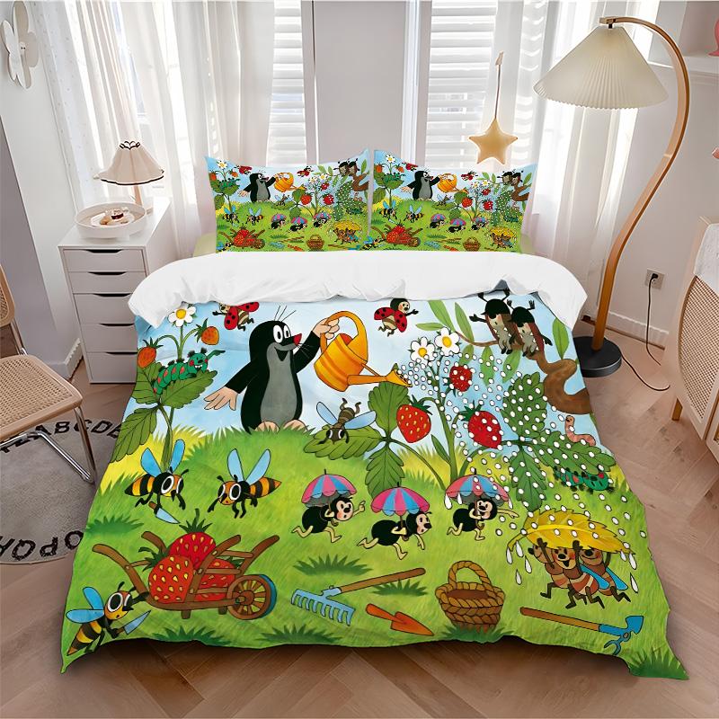 Garden Bugs Friends Print 3Pcs Bedding Setduvet Cover With 2 Bedropillowcase Home Birthday Gift