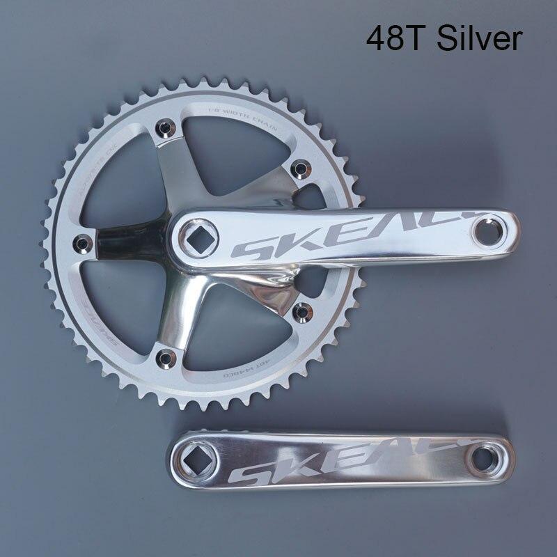 Шатуны из сплава SKEACE Alumniun, кривошип с фиксированной шестерней, 48T, 165 мм, BCD144, односкоростная фиксированная шестерня, звездочка для велосипеда, гусеничного велосипеда