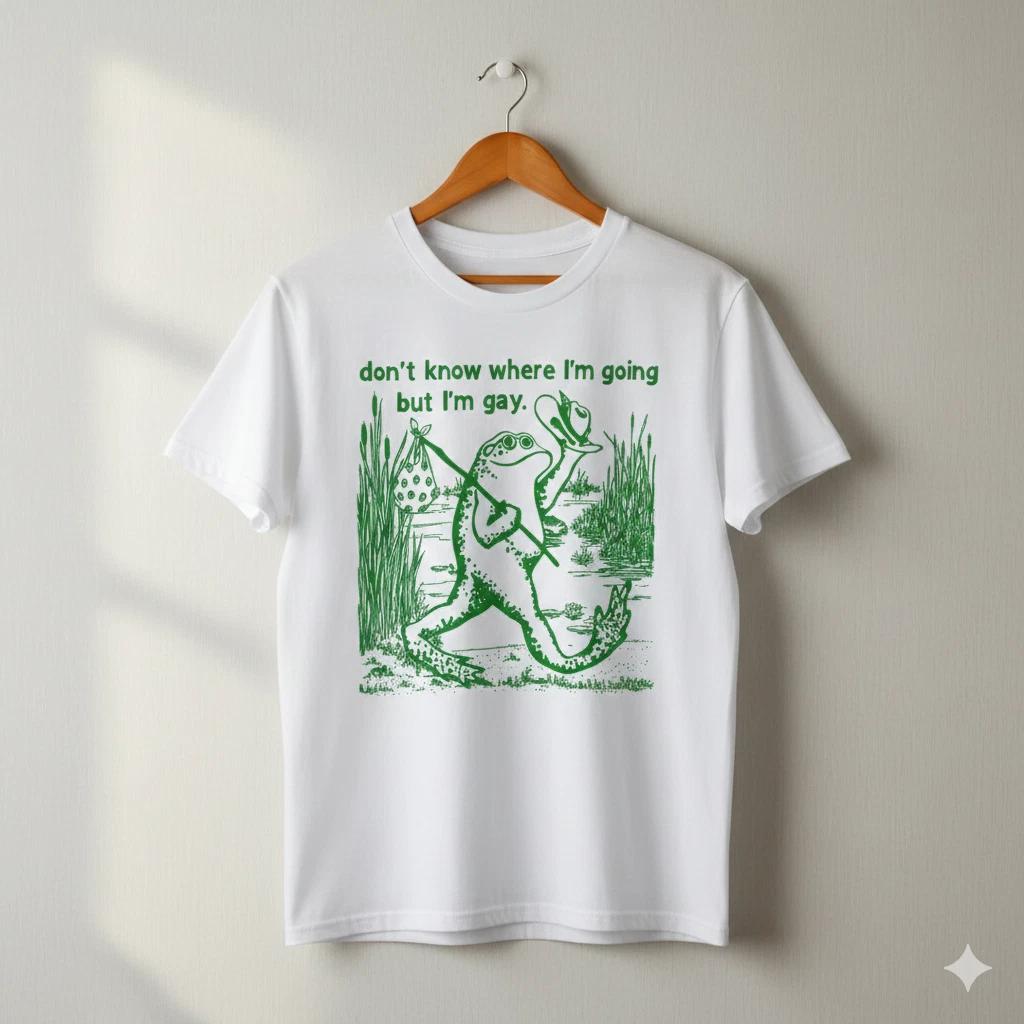 Funny Gay Frog Graphic Unisex T-Shirt LGBT Pride Humor Tee - S244