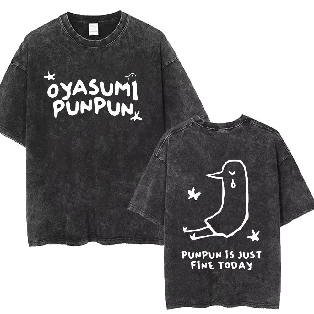 Washed Vintage Anime Oyasumi Goodnight Punpun Aiko Tanaka Midnight Fall Apart Graphic T Shirt Manga Oversized T-shirts Unisex