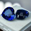 Untreated Blue Tanzanite 21 Ct Natural Loose Gemstone Heart Cut Pair