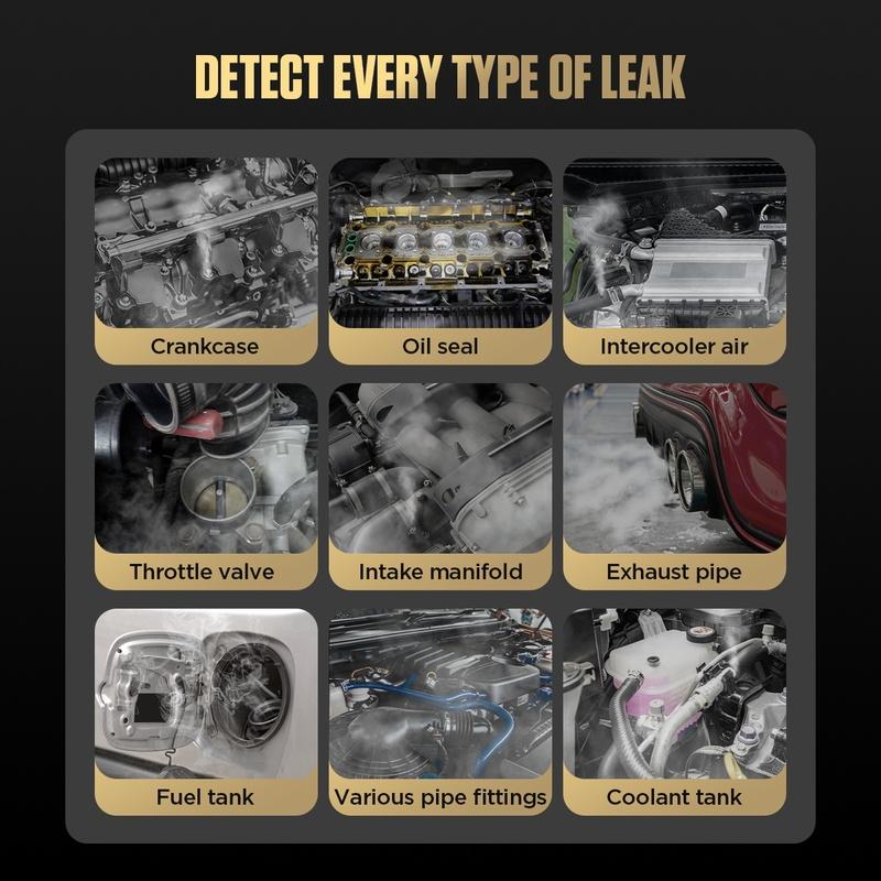 AUTOOL Smoke Machine Leak Detector SDT100 Automotive for Car EVAP Smoke Tests Pipeline Built-in Air PUMP Inspection Tools