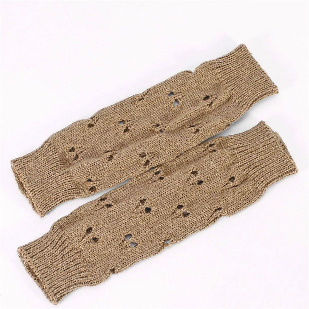 Elastic Heart Knitted Fingerless Gloves Half Finger Sleeves Outdoor