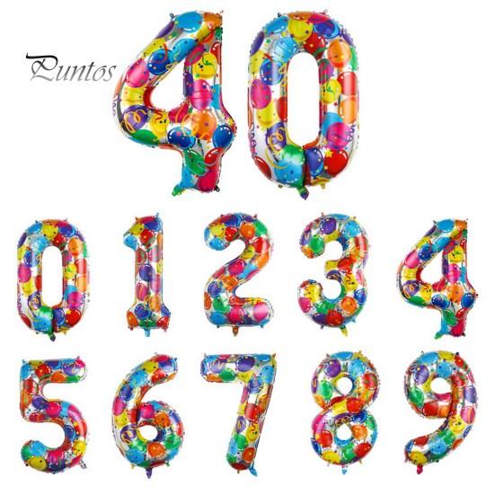 40-дюймовый воздушный шар с номером из алюминиевой фольги, красочный 2024 Новый год, большой размер, воздушный шар, украшение для праздника, товары для вечеринок