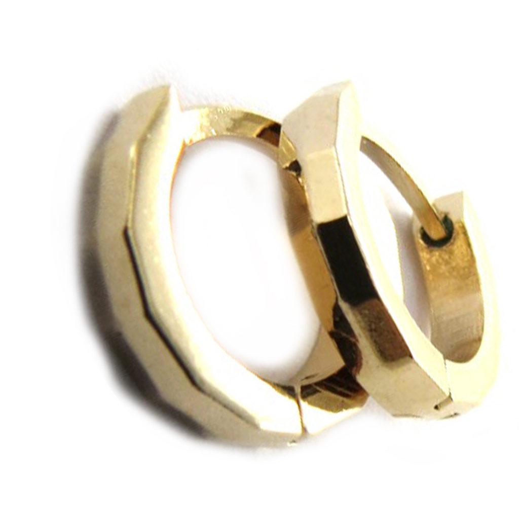 Les Trésors De Lily [M7252] - Gold Plated Hoop Earrings 'Choréographie' - 13 Mm 2 Mm