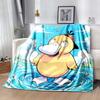 1PC Pokémon Psyduck Pattern Blanket Warm Soft Fluffy Kids and Adult Sofa Bed Throw Blanket Suitable Outdoor Travel Camping