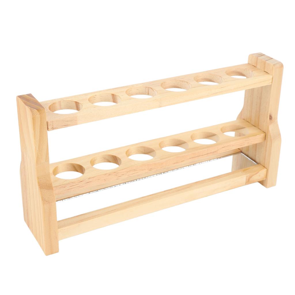 Wooden Test Tube Rack Storage 6 Round Hole Multifunctional Test Tube Stand Holder for Home Laborator