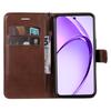 For Oppo A3x 4G/5G (India)/A3 4G/5G/A60 5G/A40 4G/A40M 4G Case Solid Color Leather Mobile Cover Wallet Stand with Strap