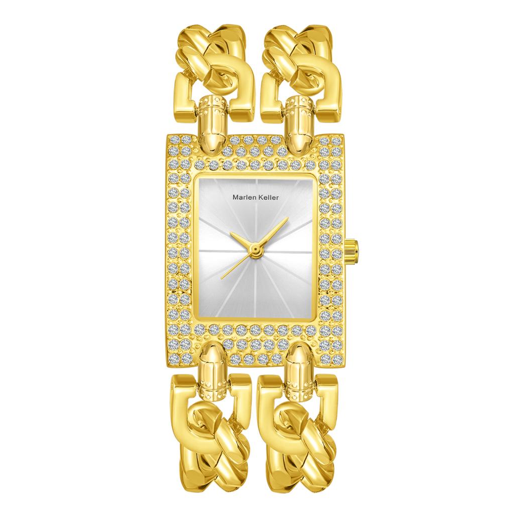 New Top Brand Luxury Women's Square Diamond Watches Alloy Clock Lady's Gold Strap Watch Fashion Quartz Wristwatch