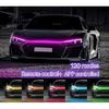 Car Led Hood Lights,Multicolor 120Modes (70 Inch) 12V, Engine Hood Cover Daytime Running Light Strip,Multi Color Neon Light Kit For Car Hood