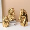 1PC Golden Horse Head Ornament Creative Room Decoration Porch TV Wine Cabinet Study Office Home Decoration Gift