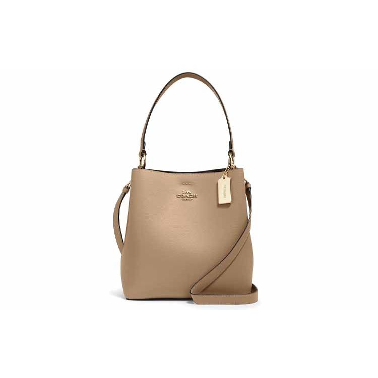 Coach Town 26 Solid Color Leather Bucket Tote Shopping Bag Handheld Shoulder Crossbody Bag Large Women tote Brown 91122-IMRF6