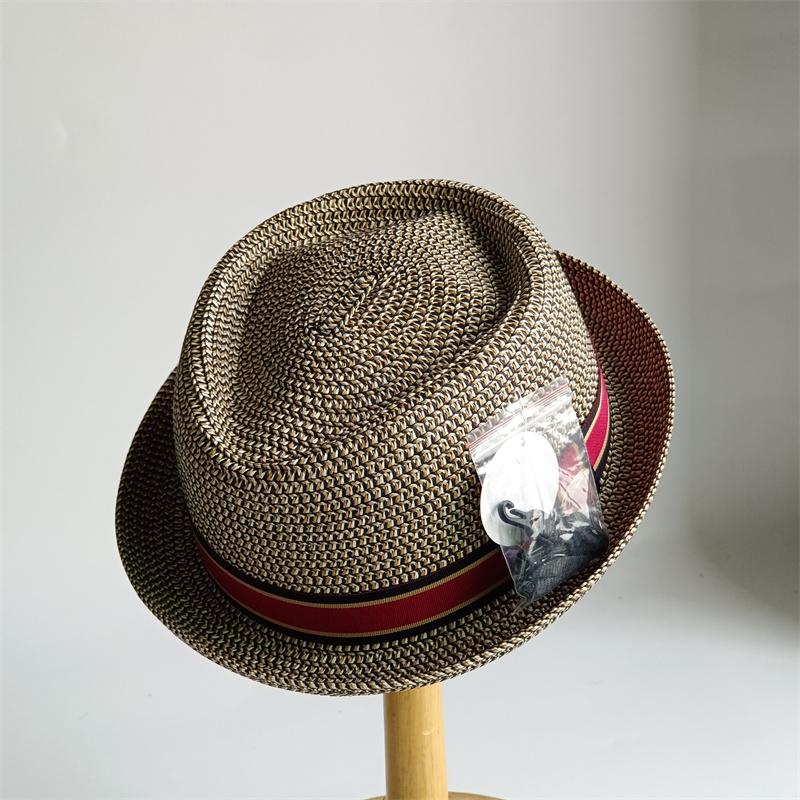 Мужская шляпа Pork Pie Винтажная Британская Trilby соломенная шляпа Федора Дышащая Пляжная шляпа от солнца Ручное плетение Соломенная шляпа Panama Кубинская дорожная кепка