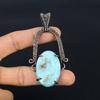Larimar Pendant Gemstone Jewelry, 999 Copper Wire Wrapped Pendant, Handmade Jewelry Birthstone Pendant, Gift For Him