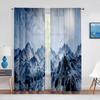 Горный Пейзаж Прозрачная Вуаль Шторы Снежный Пик Озера Природа Пейзажи Окна Тюлевые Шторы для Гостиной Современный Декор Спальни