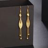 Japanese and Korean Women's Leaf Temperament Fringed Long Ear Hook Earrings Jewelry
