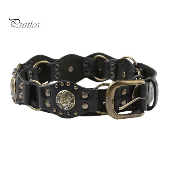 Ковбойский ремень в западном стиле, джинсовая юбка, пояс из искусственной кожи, регулируемая длина, дизайн с несколькими отверстиями, коричневый широкий ремень